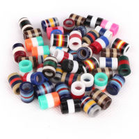 20 Pcsset Colorful Transparent Resin Dreadlock Beads Stripes Pattern Hair Braid Dread Cuff Clip Braiding Styling Tool