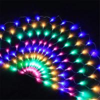 EUUS Plug 3M 3 Pea Mesh Net Led String Lights Outdoor Fairy Garland For Wedding Christmas Wedding New Year Party Decoration