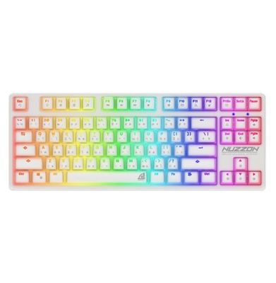 WIRELESS KEYBOARD (คีย์บอร์ดไร้สาย) SIGNO KB-751W NUZZON (WHITE) (RED OPTICAL SWITCH - RGB LED - EN/TH)