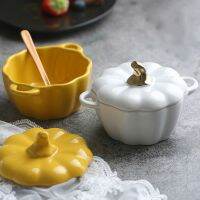 （glistening shop）1/2ชิ้นพร้อม LidPumpkin ชาม HandleFruit ซุปฝา BowlMicrowave เตาอบ ExquisiteTableware