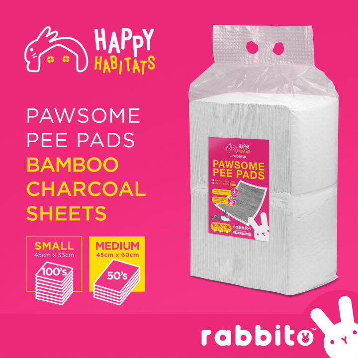 Happy Habitats PAWSOME PEE PADS Bamboo Charcoal Sheets for rabbits