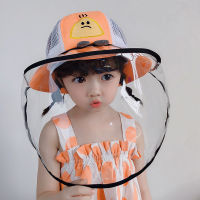 Summer Hat For Kids Baby Face Anti Spitting Dustproof Transparent Bucket Hat Boys Girls Face Eye Full Cover Sun Hat Removable