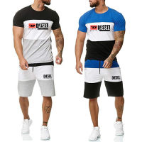 【CW】Men S Newest Fashion Striped Luxury Tracksuits Casual Cool Summer Short Sleeve Suit Man Print Sports Graphic T-Shirt Shorts Sets