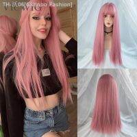 VICWIG Cosplay Wig With Bangs Synthetic Straight Hair 24 Inch Long Heat-Resistant Pink Wig For Women [ Hot sell ] Gktinoo Fashion