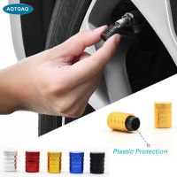 AQTQAQ 4Pcs/Lot Valve Caps Prevent Corrosion Car Dust Caps Universal Aluminum&amp;Plastic Wheel Tire Air Caps Valve Stem Covers Furniture Protectors Repla