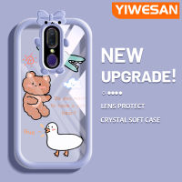 YIWESAN เคสสำหรับ OPPO F11 A9 A9X 2019การ์ตูนน่ารักสปูฟลายสิงโตแมวอัพเกรดใหม่กันกระแทกแบบใสซิลิโคนนิ่มเคสมือถือเคสโปร่งใสลายกล้องถ่ายรูปที่สร้างสรรค์ฝาครอบป้องกัน