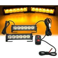 【LZ】✣  20 pces 2 pcs/par 6-led carro rede flash luz um arraste dois reequipamento aviso estrada abertura dia luz 12 contas cross-country barra de luz