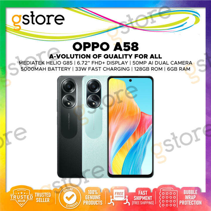 [Malaysia Set] Oppo A58 (128GB ROM | 6GB RAM) 1 Year Oppo Malaysia ...