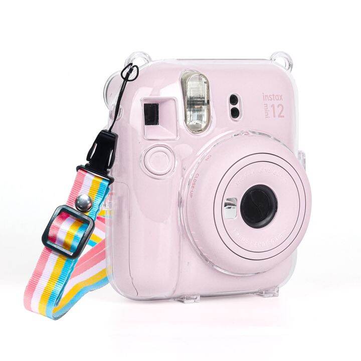 ถุงกล้องจิ๋วพีซีเคสห่อหุ้มคริสตัลพร้อมฝาปิด-tali-bahu-สำหรับ-fujifilm-instax-mini-12สำหรับกล้อง-instax-mini12