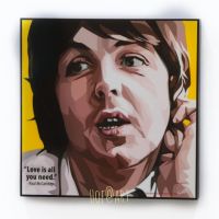 Paul McCartney พอล แม็กคาร์ตนีย์ เดอะบีทเทิลส์ The Beatles รูปภาพ​ติดผนัง pop art พร้อมกรอบและที่แขวน กรอบรูป แต่งบ้าน ของขวัญ โปสเตอร์