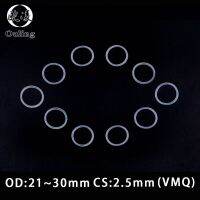 5ชิ้น/ล็อตแหวนยางซิลิโคนสีขาว VMQ O-Ring 2.5มม. ความหนา OD 21/22/23/24/25/26/27/28/29/30*2.5มม. O แหวนซีลปะเก็นเครื่องซักผ้า