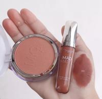 MYCA DUO SET ได้ 2 ชิ้น ลิปแมท MYCA X3 สีส้มนู้ดอมน้ำตาล+ปัดแก้ม MYCA PEACH # C สีส้มนู้ดประกายชิมเมอร์  สีสวยแน่นติดทน สวยคุ้มยกเซต