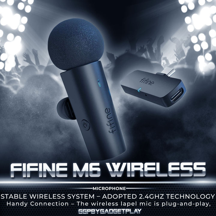 FIFINE M6 Wireless Lapel Microphone for Android to Go Live on TikTok/I