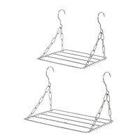 NicefurFurniture ราวตากผ้ารองเท้าพับได้ Airer ชั้นโลหะสแตนเลสซักรีด