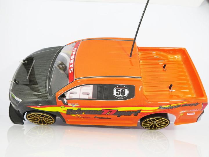 รถกระบะซิ่ง-บังคับวิทยุ-มีเทอร์โบ-เล่นดริฟท์สนุกมาก-ตัวรถสวยงามสามารถตั้งโชว์ได้-สเกล-1-10-sl-toys-sl018-สีส้ม