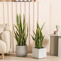 LUNOK พืชปลอมเทียมสำหรับตกแต่งบ้านและสวนในบ้านกลางแจ้ง DIY ใบไม้ปลอมจาก Sansevieria