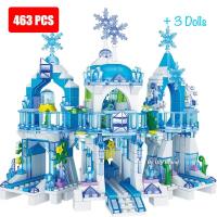 NEW LEGO 463PCS Friends House Princess Ice Castle Snow World Model Building Blocks City Street View Bricks Educational Toy for Girls Gift