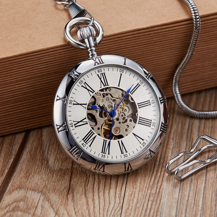 สร้อยคอทองแดงใสแบบวินเทจสตีมพังค์นาฬิกากลไกแบบพกพา-skleton-fob-นาฬิกาสายโซ่ของขวัญนาฬิกาข้อมือผู้ชาย