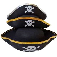 Children/adults Pirate Hats Halloween Props Cosplay Dance Parties Caribbean Pirate Clothing Hats with Gold and Silver Edges