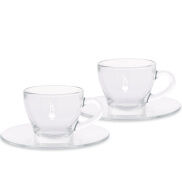 Set 2 cup cappuccino glass Bialetti luxury Italian brand
