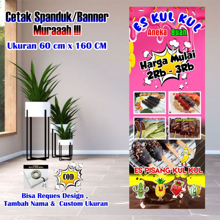 Spanduk Banner Es Kul Kul Ukuran 160 X 60 Cm Lazada Indonesia