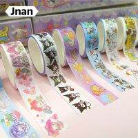 ?Jnan?ใหม่เทปสติกเกอร์ Sanrio 10ม้วนฉลากทำรายงานด้วยมือการ์ตูนคาวาอิคุรุเมโลดี้อนิเมะตกแต่ง Pacha Dog Cinnamoroll สติกเกอร์รางวัลสำหรับเด็ก