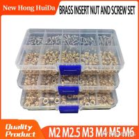 ✕♈ Brass Insert Nut and Screw Set M2 M2.5 M3 M4 M5 M6 Hot Knurled Heat Thread Copper Nuts 304 Stainless Steel Bolt Assortment Kit