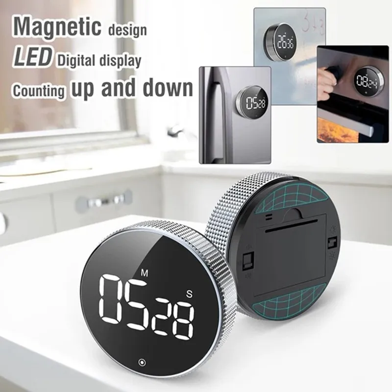 Large Display Digital Timer LED Magnetic Kitchen Cooking Countdown Timer  Study Stopwatch - Black Wholesale