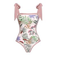 Floral One-Piece Swimsuits Reversible Square Neck One-Piece Swimsuit Women Tummy Control Women Bathing Swimming Suits gaudily