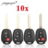 ■ jingyuqin 10pcs 2/3/4 Buttons Remote Car Key Shell Case Fob For Toyota CAMRY Corolla 2012-2017 RAV4 Prius TOY43 Blade Replace