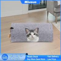 Miusue ของเล่นอุโมงค์แมวให้แมว Matras Bermain แบบโต้ตอบ D9.84inch ออกกำลังกายแบบท่อสำหรับแมว