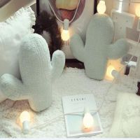 【CW】 Soft Mint Cactus Three-Dimensional Sofa Cushion Office Nap Decoration Children