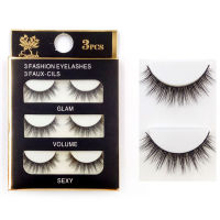 ขนตาปลอม 3 FASHION EYELASHES ( 3 คู่ 1 กล่อง )