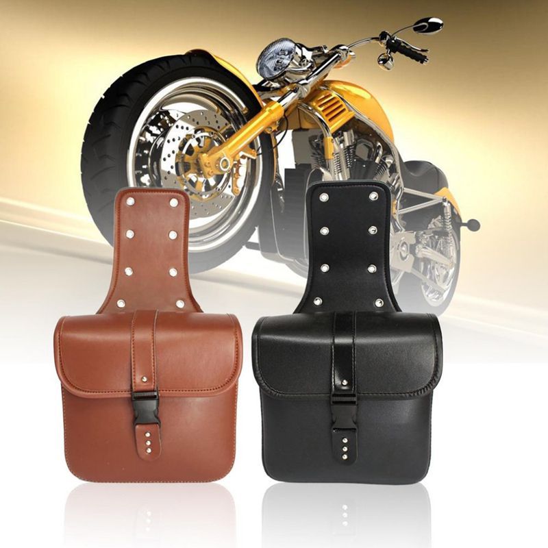 Pair PU Leather Motorcycle Saddle Luggage Bags For Harley Sportster XL 883 1200
