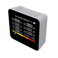 9 In1คุณภาพอากาศตรวจสอบจอแสดงผลดิจิตอลอุณหภูมิความชื้น CO2เซ็นเซอร์ตรวจจับก๊าซแบบพกพาสำหรับบ้านสำนักงานโรงเรียนคลังสินค้า