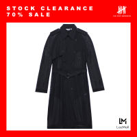 (SIX P.M.) MESH SEE THROUGH OVERSIZED TRENCH COAT / เสื้อเทรนช์โค้ท ตาข่าย ซีทรู สีดำ หญิง โอเวอร์ไซส์ / S19