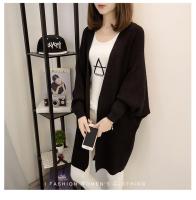 Plus Size Cardigans Womens Clothing Korean Style Midi Length Bat Sleeve Knitted Loose Sweater Coat Tali Halus Ladies