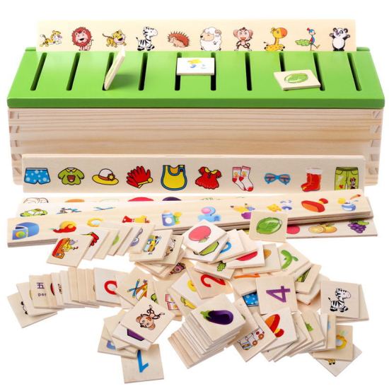 Hình dạng màu gỗ ghép nối phân loại hộp gỗ trẻ em đồ chơi giáo dục sớm - ảnh sản phẩm 1