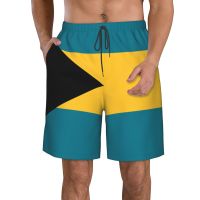 【XX】Bahamas masculino bandeira praia calças shorts surf M-2XL poliéster banho correndo