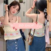 DD SHOPพร้อมส่ง 1956 เสื้อถักไหมพรมสายเดี่ยว ผ้านิ่มใส่สบายมาก