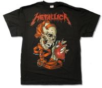 Metallica หัวใจระเบิดสีดำ T เสื้ออย่างเป็นทางการ Pushead Skull