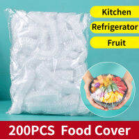 200Pcs ฝาครอบอาหารแบบใช้แล้วทิ้งพลาสติก Saran Wrap ตู้เย็นอาหารสดเก็บกระเป๋าห้องครัว Storage Organization