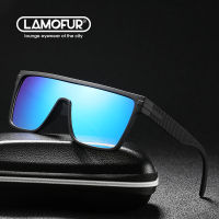 LAMOFUR Men Sunglasses Square Vintage Sun Glasses Famous Brand One Lens Sunglasses for Men Fashion Personality Driving 32090