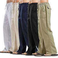 Jodimitty Linen Trousers for Men Wide Cargo Pants Summer Oversize Plus Size Linens Streetwear Spring Mens Clothing 2023 Autumn