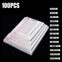 100pcs Clear Plastic Self Adhesive Bag Self Sealing Garment Packaging Bag Candy Packing Resealable Gift Cookie Packaging Bag