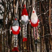 3 Pack Christmas Faceless Long Leg Gnome Santa Xmas Tree Hanging Drop Ornament Doll Decorations for Home Pendant Gifts