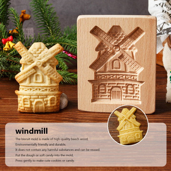 Wooden Cookie Mold Household Gingerbread Cake Mould Press 3D Biscuit  Embossing Molds Bakery Gadget Baking Tool Kitchen Supplies