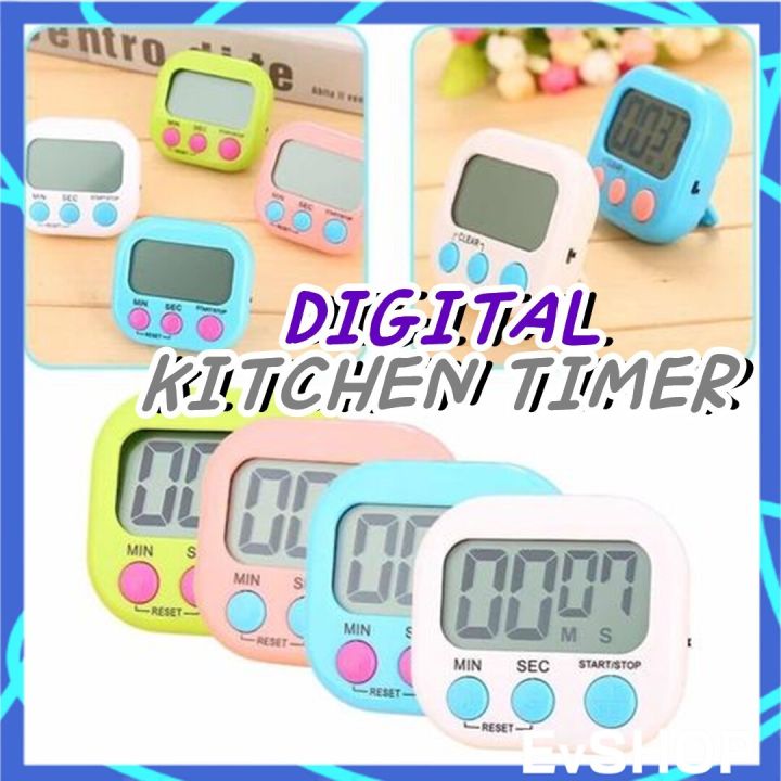 Digital LCD Kitchen Timer Cooking Baking Oven Timer Loud Alarm Clock  Magnetic Countdown Back Stand Jam Randik Elektronik