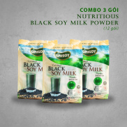 HCMBộ 3 Túi 12 gói Bột đậu nành đen hữu cơ Unisoy Black soy milk 32 g x 12