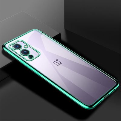 「Enjoy electronic」 Luxury Plating Frame Soft TPU Phone Case For OnePlus 9 8 Pro Transparent Back Cover For OnePlus 9R 8T Clear Case